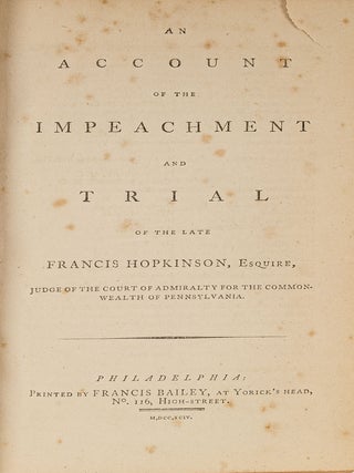 The Pennsylvania State Trials...Francis Hopkinson, and John Nicholson.
