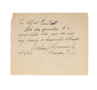Item #79850 Leaf from an Autograph Book that Belonged to Alfred Eisenstaedt. Manuscript, Wlliam J...