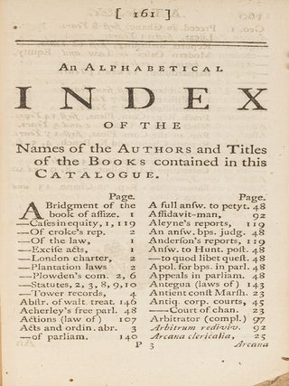 Bibliotheca Legum, Or, A New and Compleat List of all the Common...
