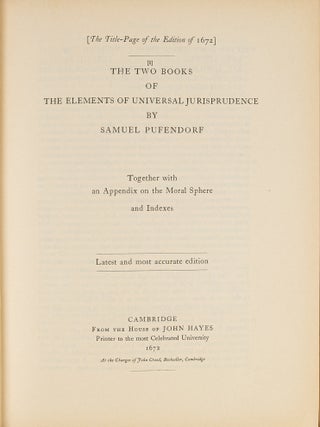 The Elements of Universal Jurisprudence. English.