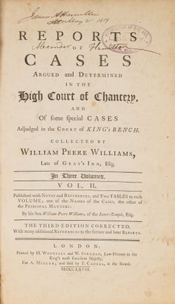Item #79927 Reports of Cases Argued and Determined in the High Court of Chancery. Alexander...