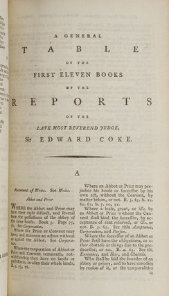 The Reports of Sir Edward Coke in English in Thirteen Parts Complete.