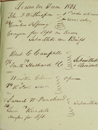 Notes on Cases, Jackson, MS, 1835-1837.