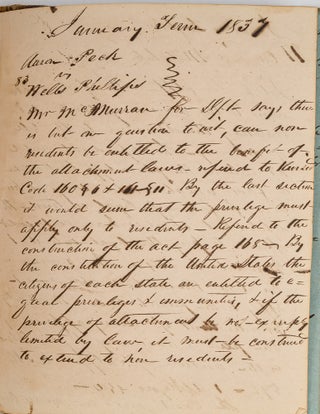 Notes on Cases, Jackson, MS, 1835-1837.