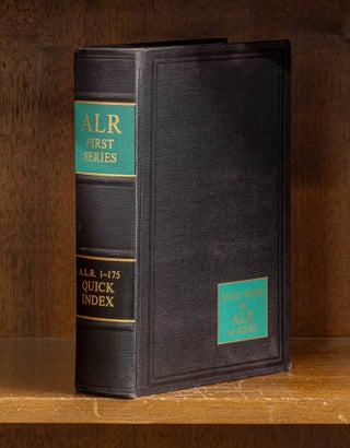 Item #80059 American Law Reports ALR First Series Quick Index. 1 book. Lawyers Cooperative...