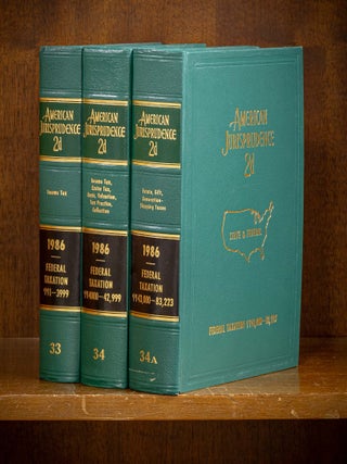 Item #80094 American Jurisprudence 2d. 1986 Federal Taxation Vols. 33-34A, 3 books. Lawyers...