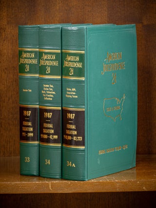 Item #80095 American Jurisprudence 2d. 1987 Federal Taxation Vols. 33-34A, 3 books. Lawyers...
