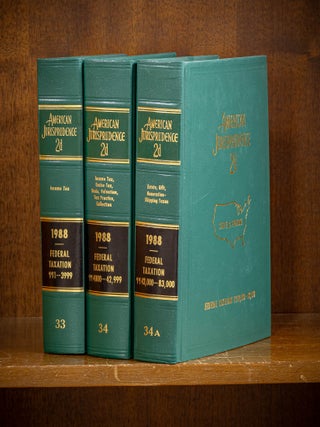 Item #80096 American Jurisprudence 2d. 1988 Federal Taxation Vols. 33-34A, 3 books. Lawyers...