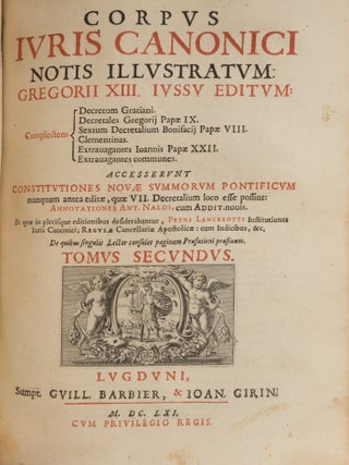 Corpus Iuris Canonici Notis Illustratum, Gregorii XIII... 2 vols. in 1