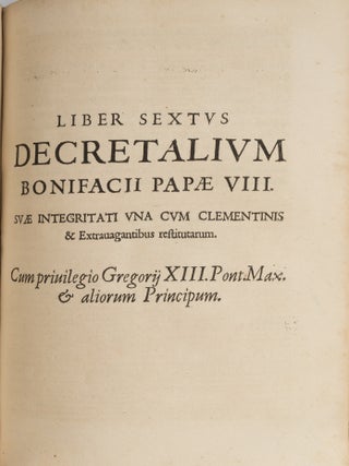 Corpus Iuris Canonici Notis Illustratum, Gregorii XIII... 2 vols. in 1