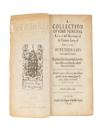The Elements of the Common Lawes of England, Branched into a Double...