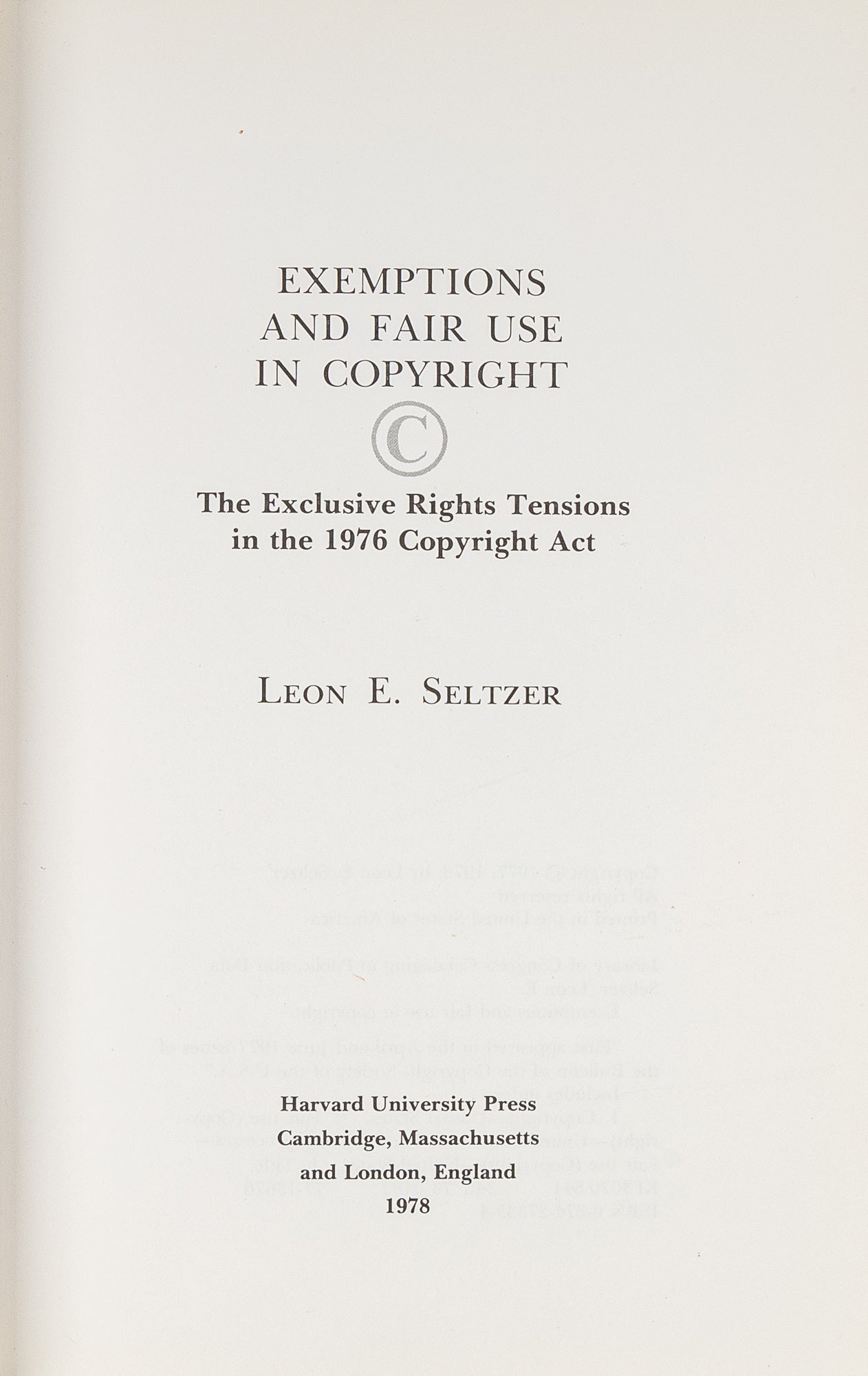 Exemptions and Fair Use in Copyright: The Exclusive Rights.. | Leon E ...