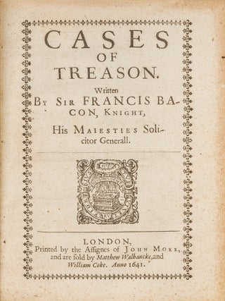 Item #80251 Cases of Treason, London, 1641. Sir Francis Bacon