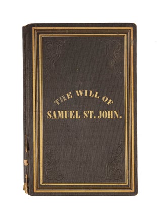 Item #80258 The Will of Samuel St. John. Samuel St. John