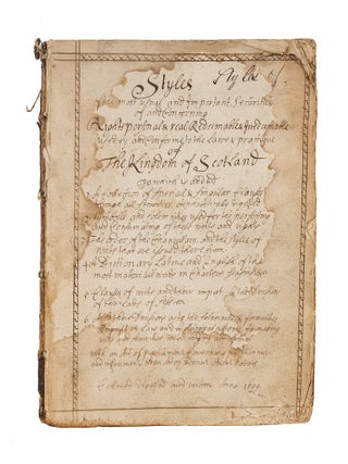 Item #80426 Styles of the Most Unusual and Important Securities of and Concerning. Manuscript,...