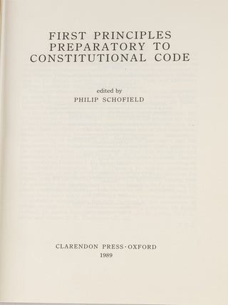 First Principles Preparatory to Constitutional Code.