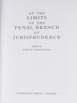 Of the Limits of the Penal Branch of Jurisprudence.