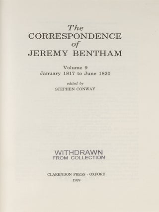 The correspondence of Jeremy Bentham: Volume 9, January 1817 to...