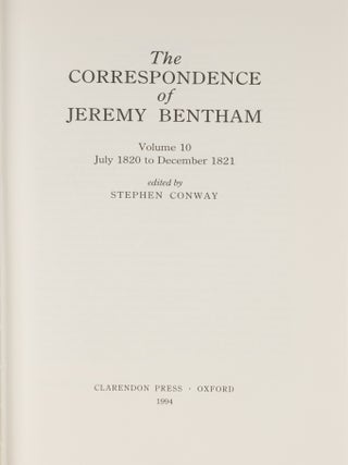 The Correspondence of Jeremy Bentham: Volume 10, July 1820 to...