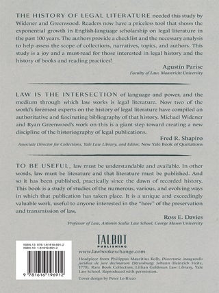 Histories of Legal Literature, A Hundred Years of English-Language...