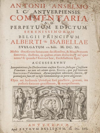 Item #80953 Commentaria ad Perpetuum Edictum with 18th-Century Annotations. Antoon Anselmo,...
