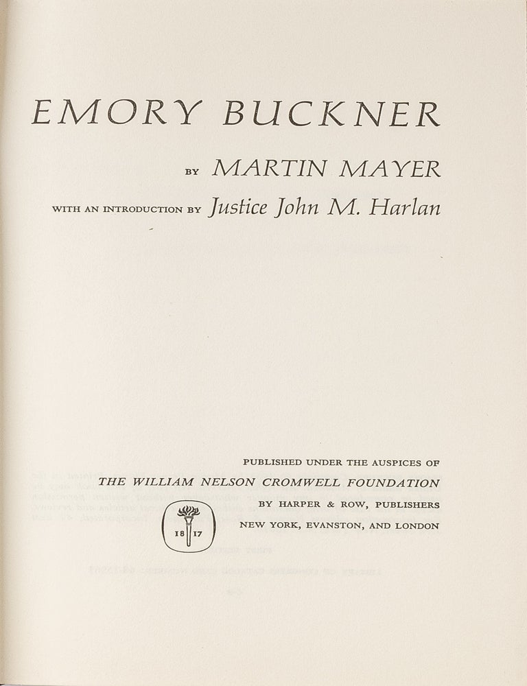 Item #81071 Emory Buckner. Martin Mayer.