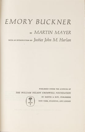Item #81071 Emory Buckner. Martin Mayer