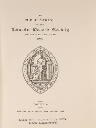 Records of Some Sessions of the Peace in Lincolnshire: 1381-1396...