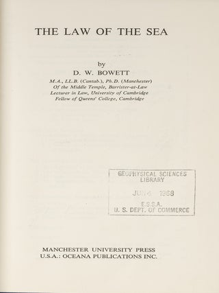 Item #81097 The Law of the Sea. D. W Bowett