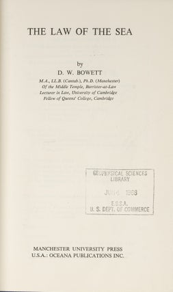 Item #81097 The Law of the Sea. D. W Bowett