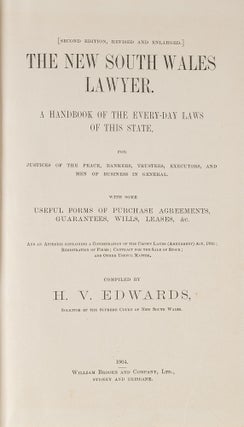 Item #81098 The New South Wales Lawyer: A Handbook of the Every-Day Laws of. H. V Edwards