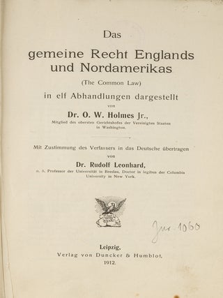 Das Gemeine Recht Englands und Nordamerikas (The Common Law)