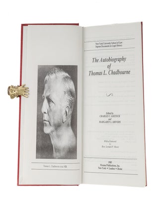 Item #81190 The Autobiography of Thomas L. Chadbourne. Thomas L. Chadbourne