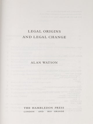 Legal Origins and Legal Change.