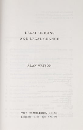 Legal Origins and Legal Change.