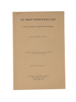 The Oregon Minimum-Wage Cases: A Review of the Brief for the...