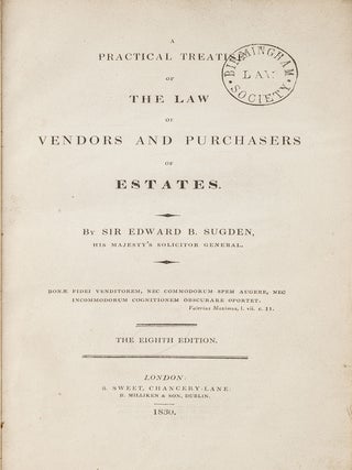 Item #81435 A Practical Treatise of the Law of Vendors and Purchasers of Estates. Edward...