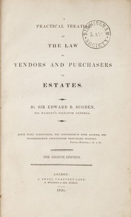 Item #81435 A Practical Treatise of the Law of Vendors and Purchasers of Estates. Edward...