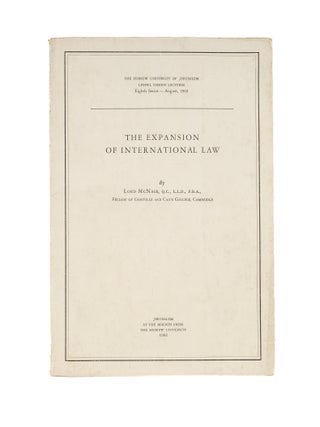 Item #81450 The Expansion of International Law. Lord McNair