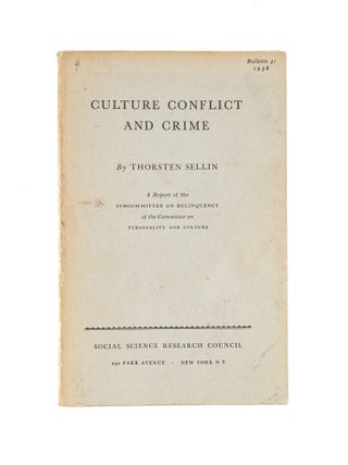 Item #81492 Culture Conflict and Crime. Thorsten Sellin