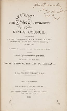 Item #81526 An Essay Upon the Original Authority of the King's Council: Grounded. Francis...