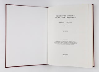 Nineteenth Century Short Title Catalogue Series II, Phase I, 1816-1870