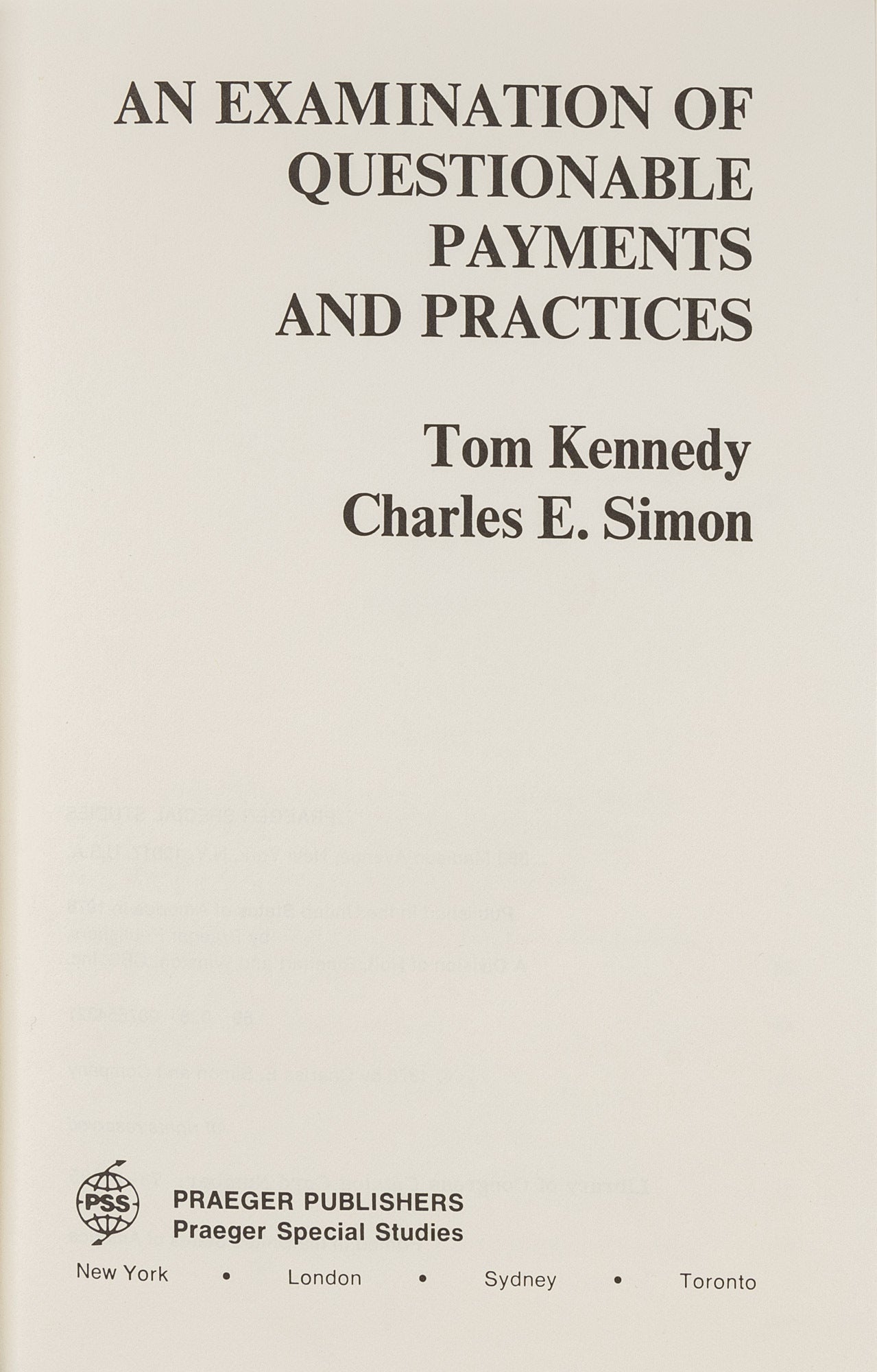An Examination of Questionable Payments and Practices | Tom Kennedy ...