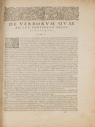 De Verborum Quae ad Jus Pertinent Significatione Libri XIX, 1596.