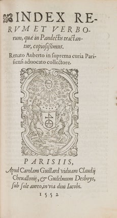 Corpus Juris Civilis, 12 Volumes in 9 Books, Paris, 1552-1553.