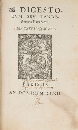 Corpus Juris Civilis, 12 Volumes in 9 Books, Paris, 1552-1553.