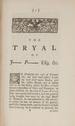 A Genuine Copy of the Tryal of J--- P----l, Esq; &c...