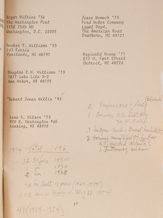 Directory of Black Alumni: University of Michigan Law School 1885-1973