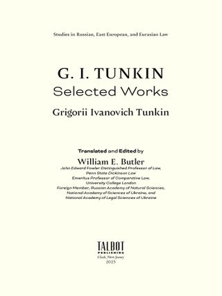 G.I. Tunkin: Selected Works.