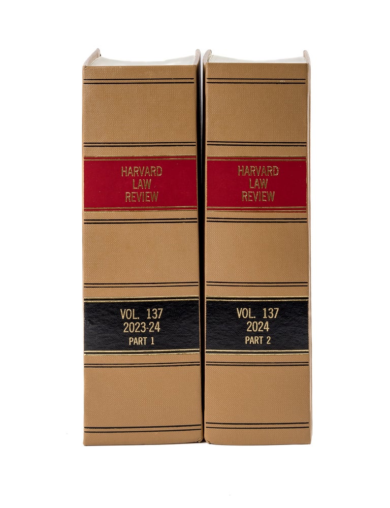 Item #82559 Harvard Law Review. Volume 137 (2023-2024) complete, in 2 books. Harvard Law Review Association.